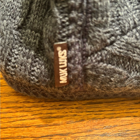 Muk Luks Cozy Charcoal Knit Slippers - Picture 3 of 7